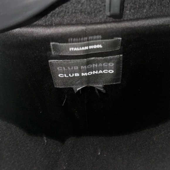 EUC CLUB MONACO SIZE M WOOL COAT WITH LEATHER SLEEVE DETAIL - Picture 2 of 5